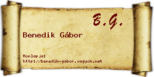 Benedik Gábor névjegykártya